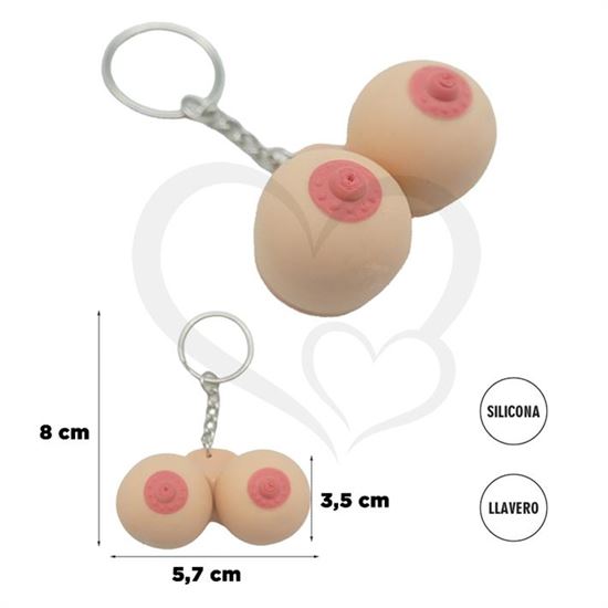 Llavero con forma de seno pellizcable